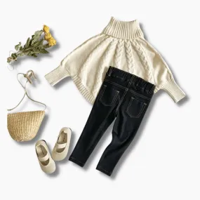 Knitted Turtleneck Cloak Pullover