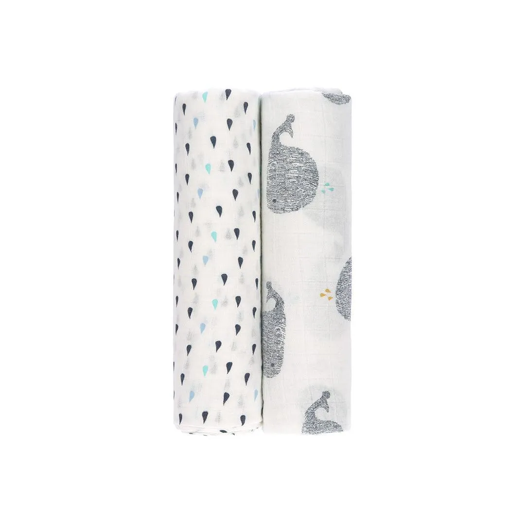 Lassig Heavenly Soft Swaddles - Little Water - Whale