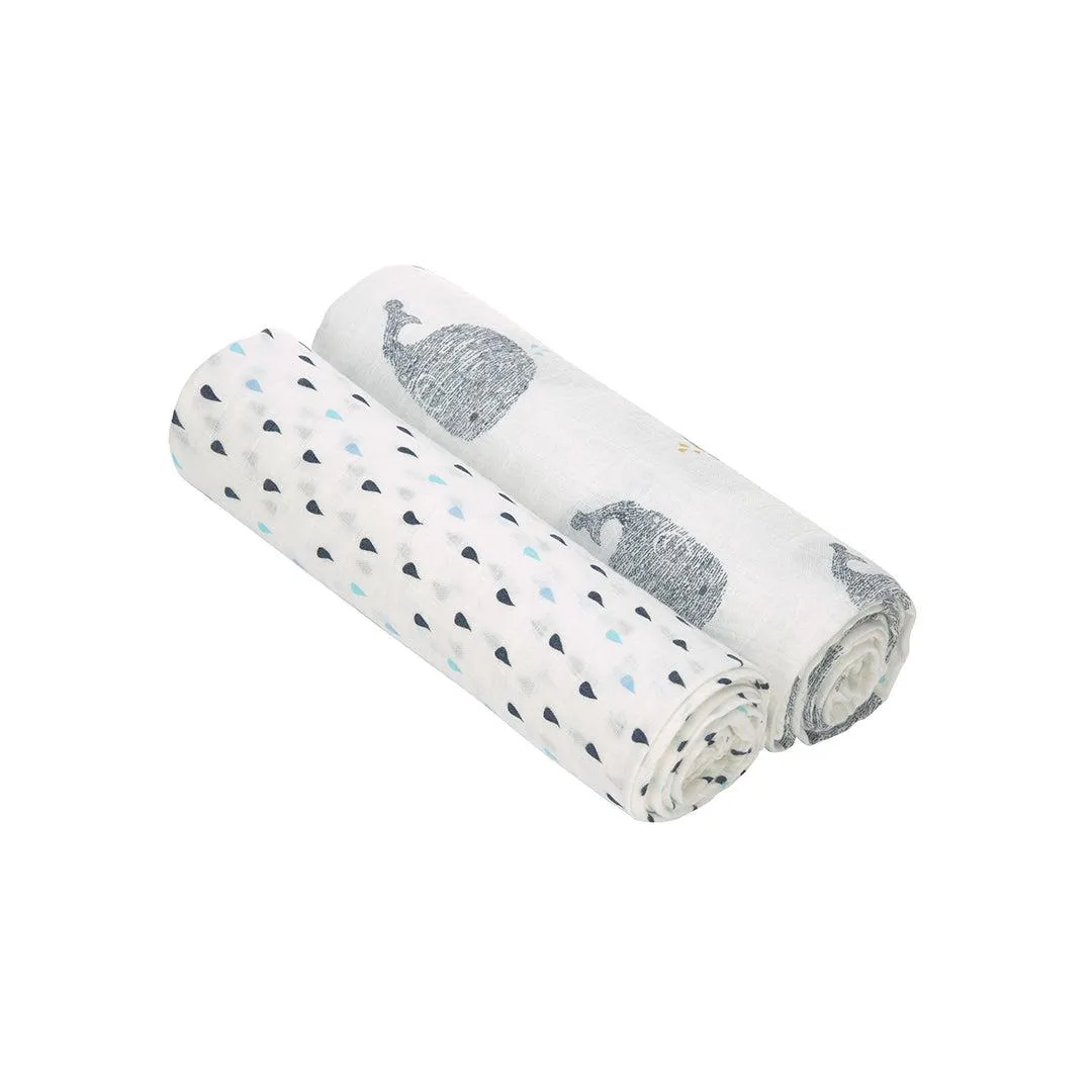 Lassig Heavenly Soft Swaddles - Little Water - Whale
