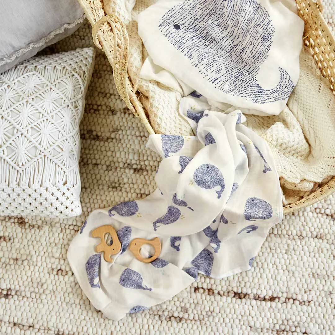 Lassig Heavenly Soft Swaddles - Little Water - Whale