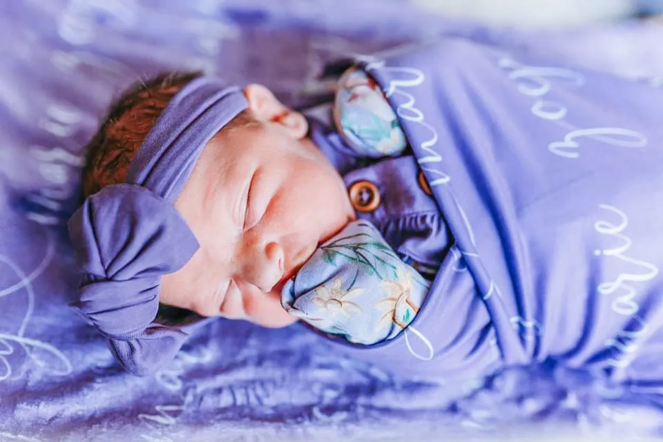Lavender Heart Personalized Swaddle Blanket