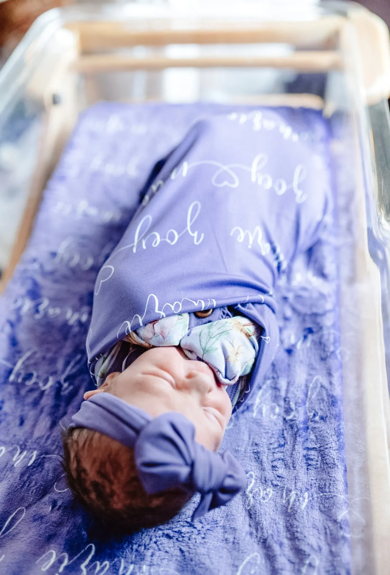 Lavender Heart Personalized Swaddle Blanket