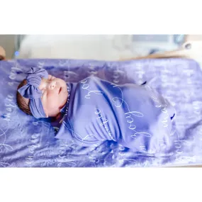 Lavender Heart Personalized Swaddle Blanket
