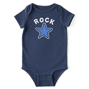 Life is Good Baby Crusher Bodysuit Rockstar DARKEST BLUE