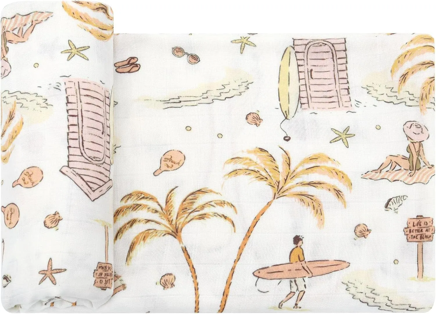 Lifetree Baby Swaddle Blanket Dog, 70% Viscose from Bamboo and 30% Cotton Muslin Swaddles Blankets Boys Girls Nursery Essentials for Girls and Boys, Registry, Large 47" X 47", Puppies Dog Print