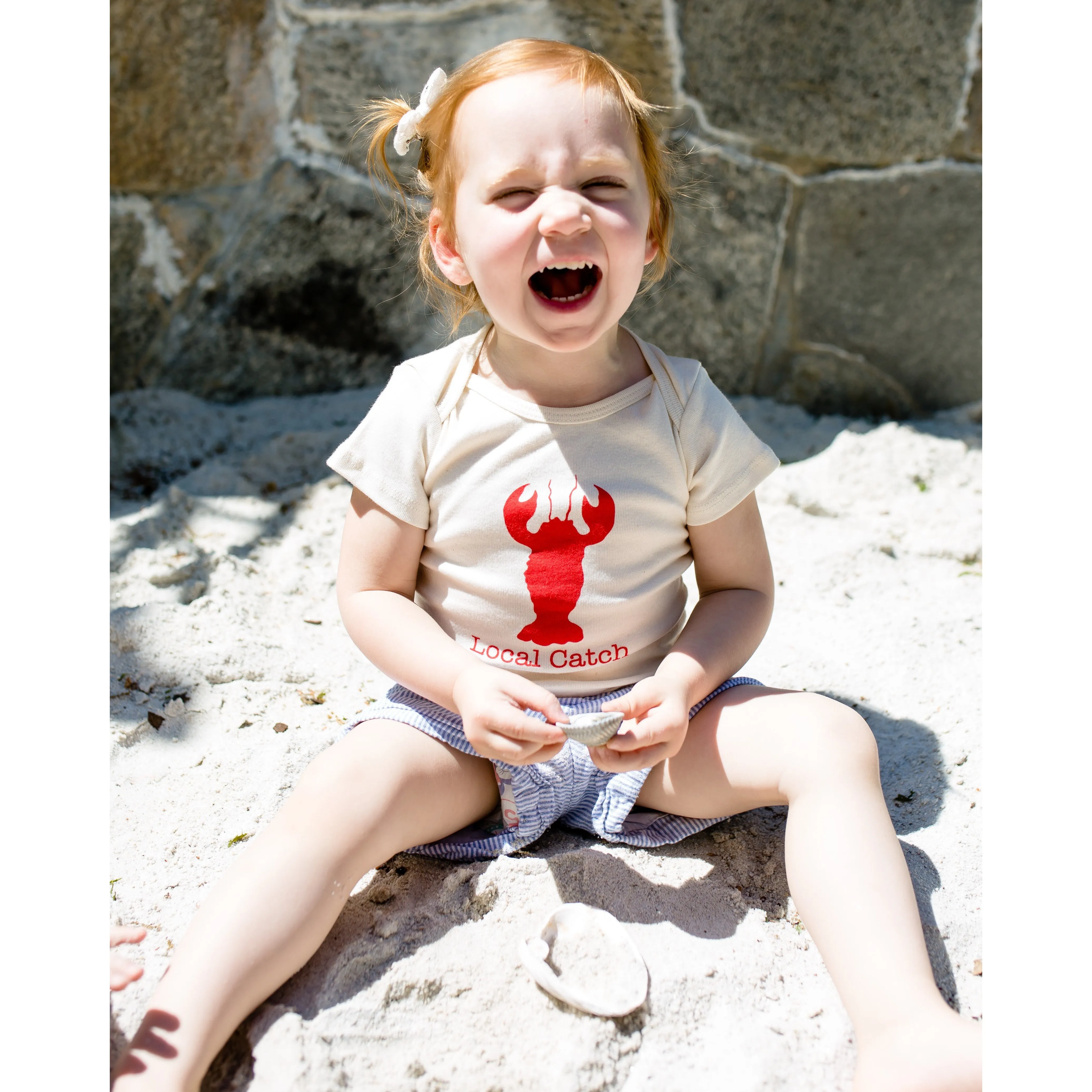 Lobster Local Catch Lobster Short Sleeve Romper & Hat Gift Set