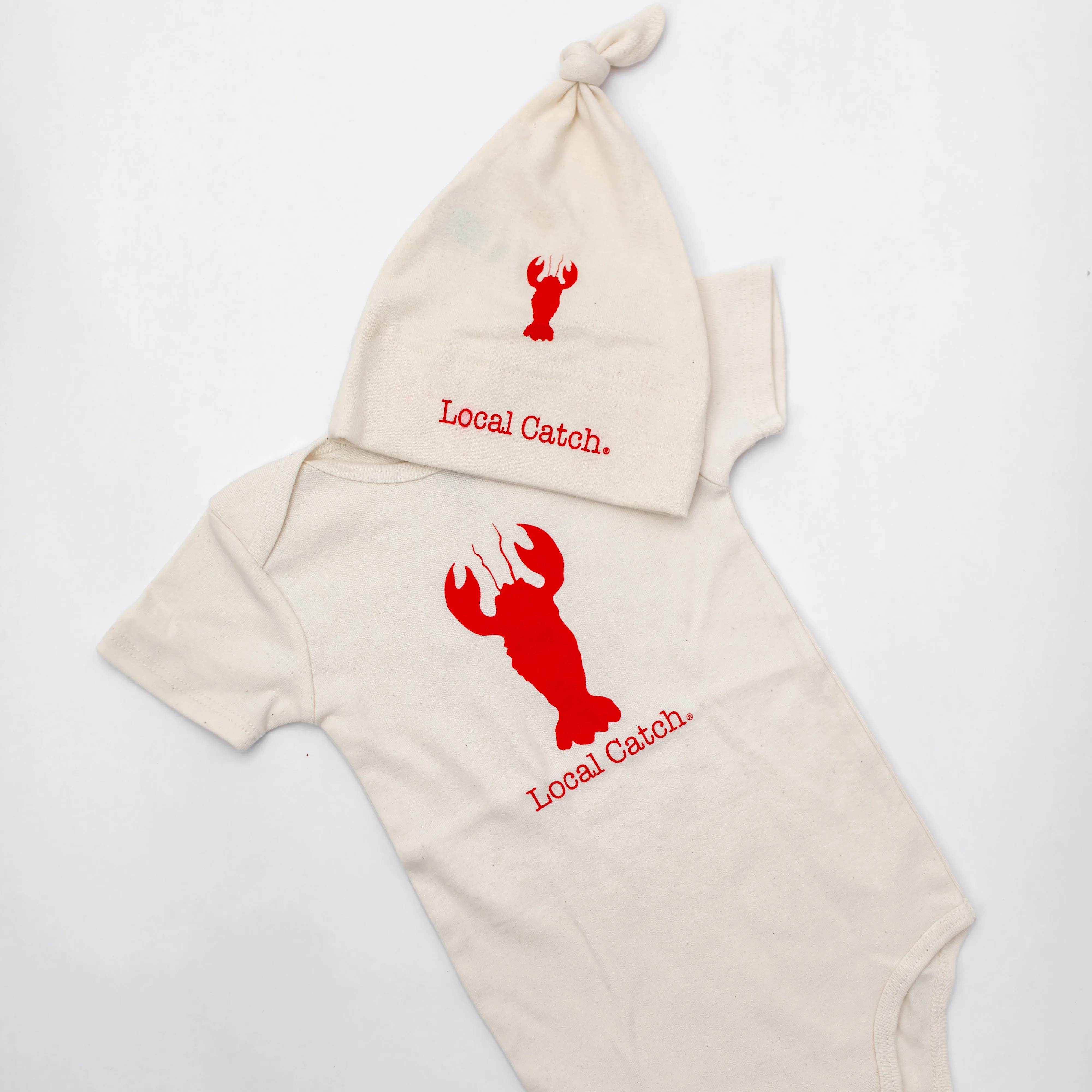 Lobster Local Catch Lobster Short Sleeve Romper & Hat Gift Set