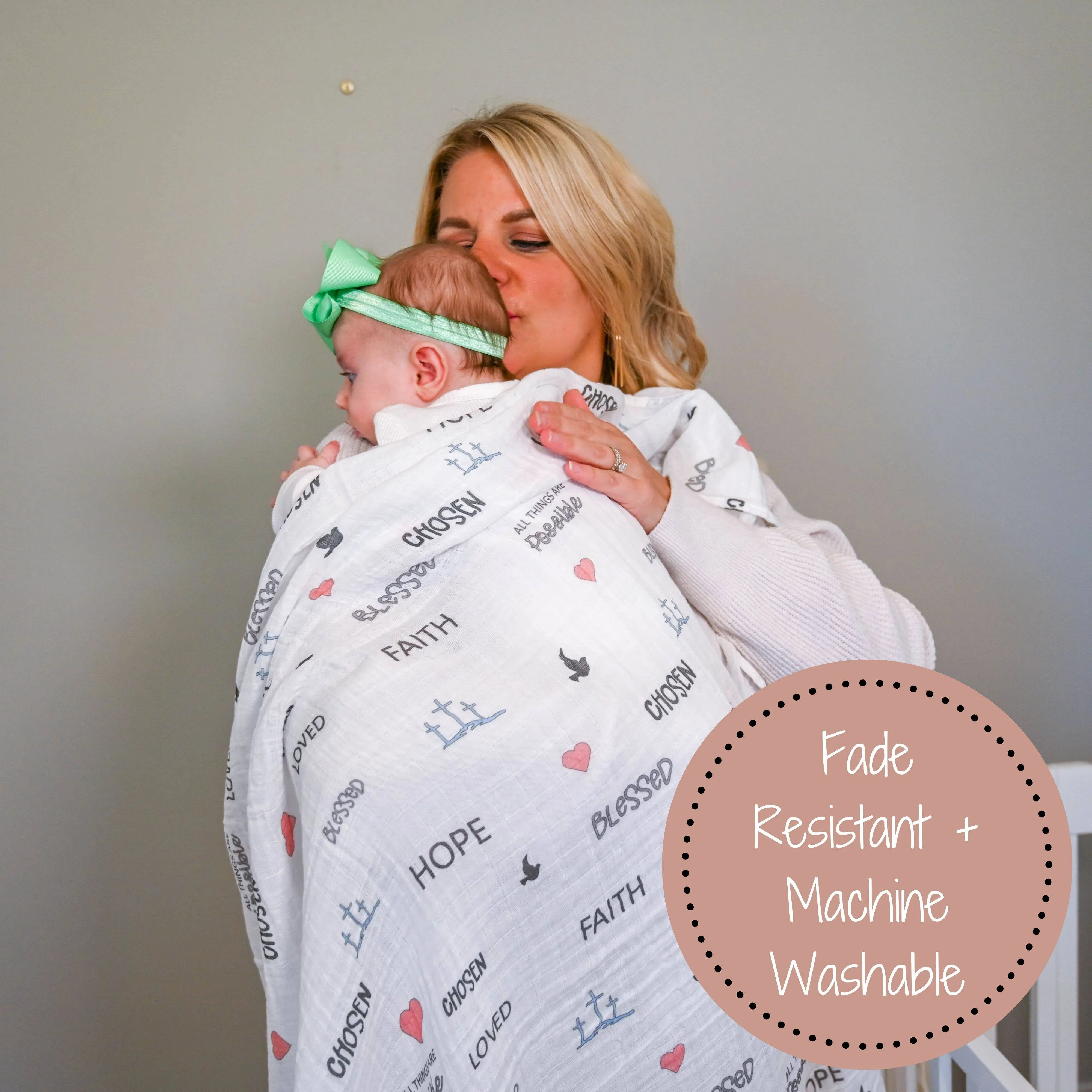 Matthew 19:26 Christian Baby Swaddle Blanket