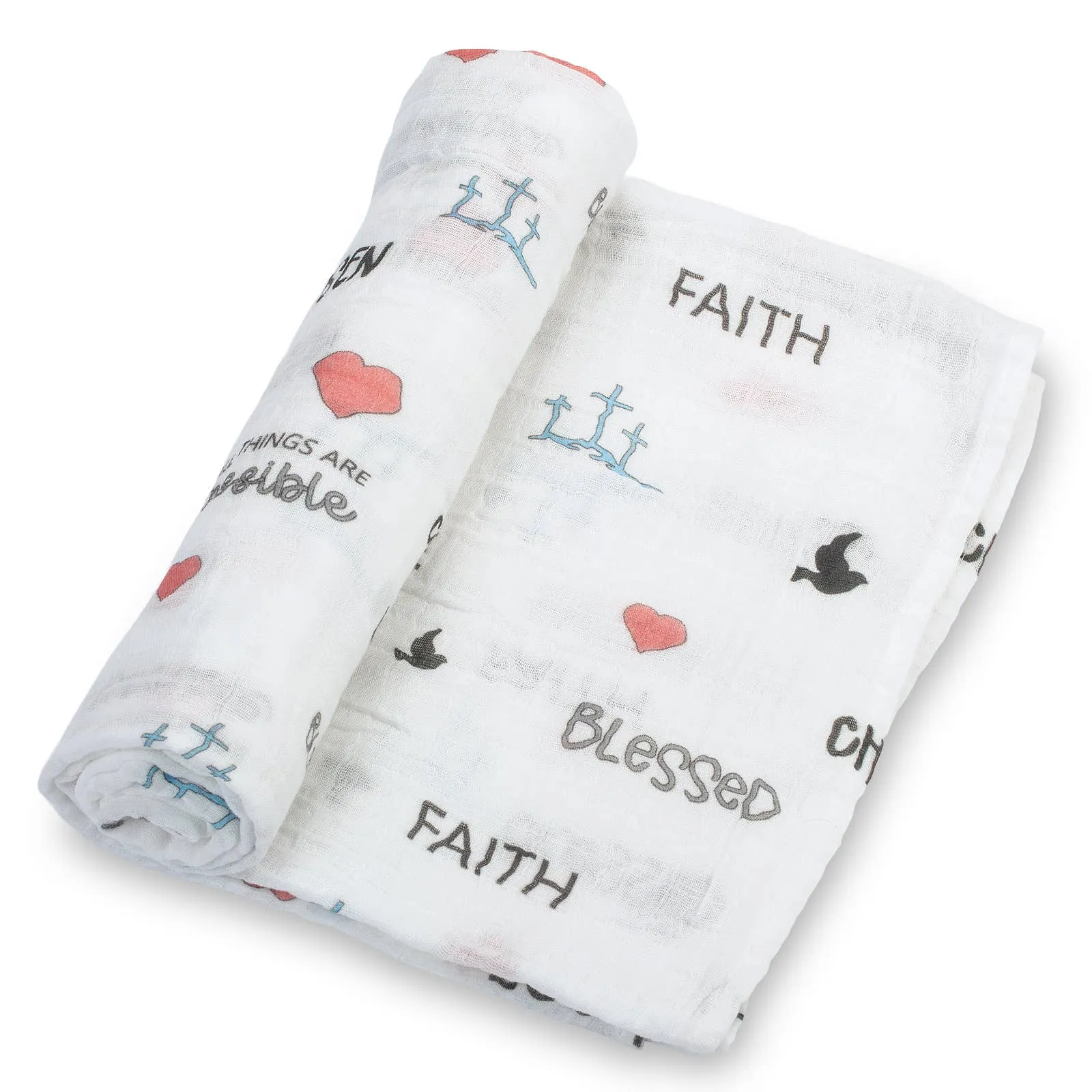 Matthew 19:26 Christian Baby Swaddle Blanket