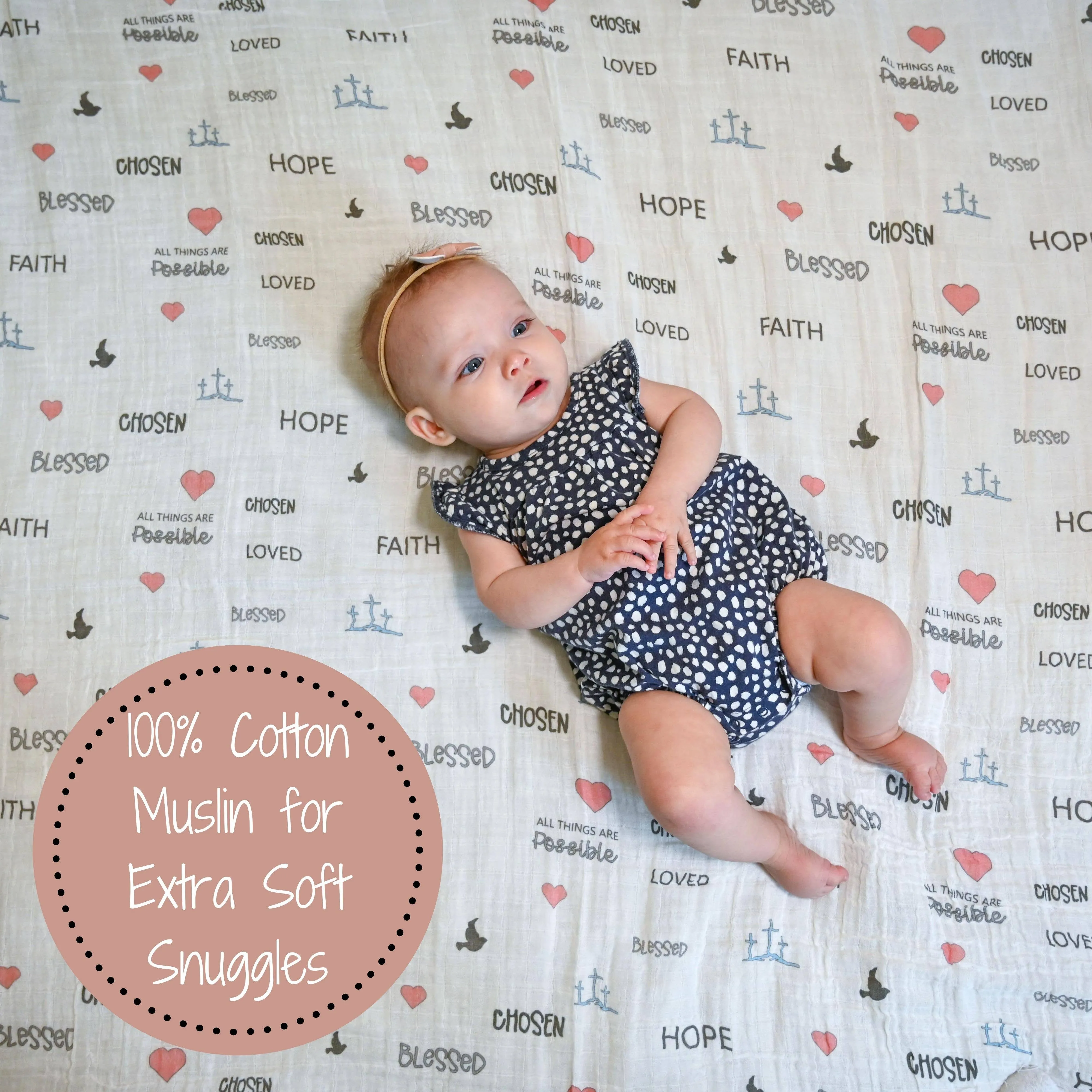 Matthew 19:26 Christian Baby Swaddle Blanket