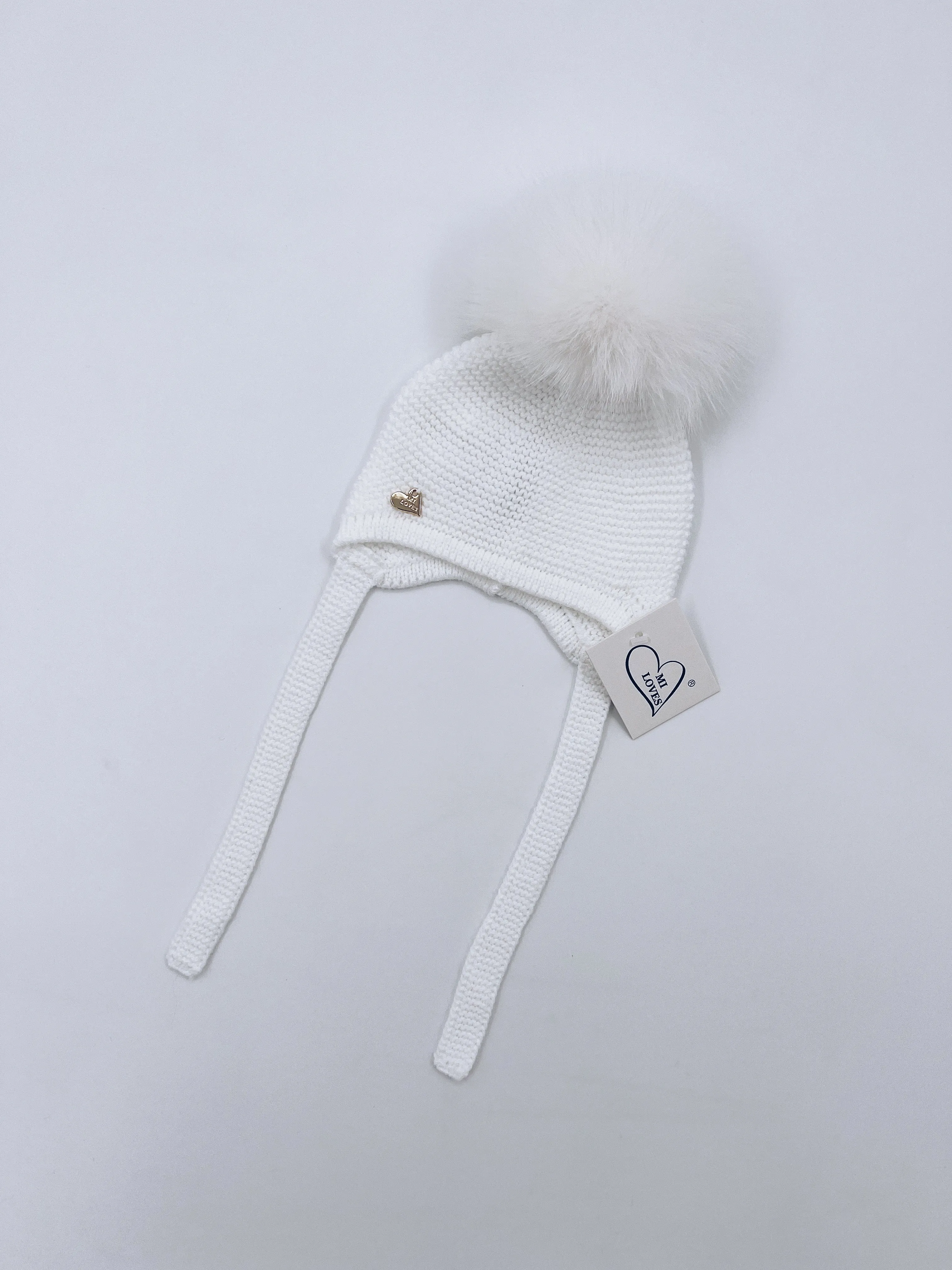 MI LOVES SIGNATURE Luxurious knitted Pompom hat with Fox fur pompom(ALL COLOURS)