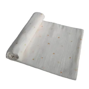 Mushie Organic Cotton Swaddle Blanket Sun