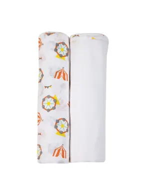 Muslin Swaddle - 2Pc Set - Carnival Orange