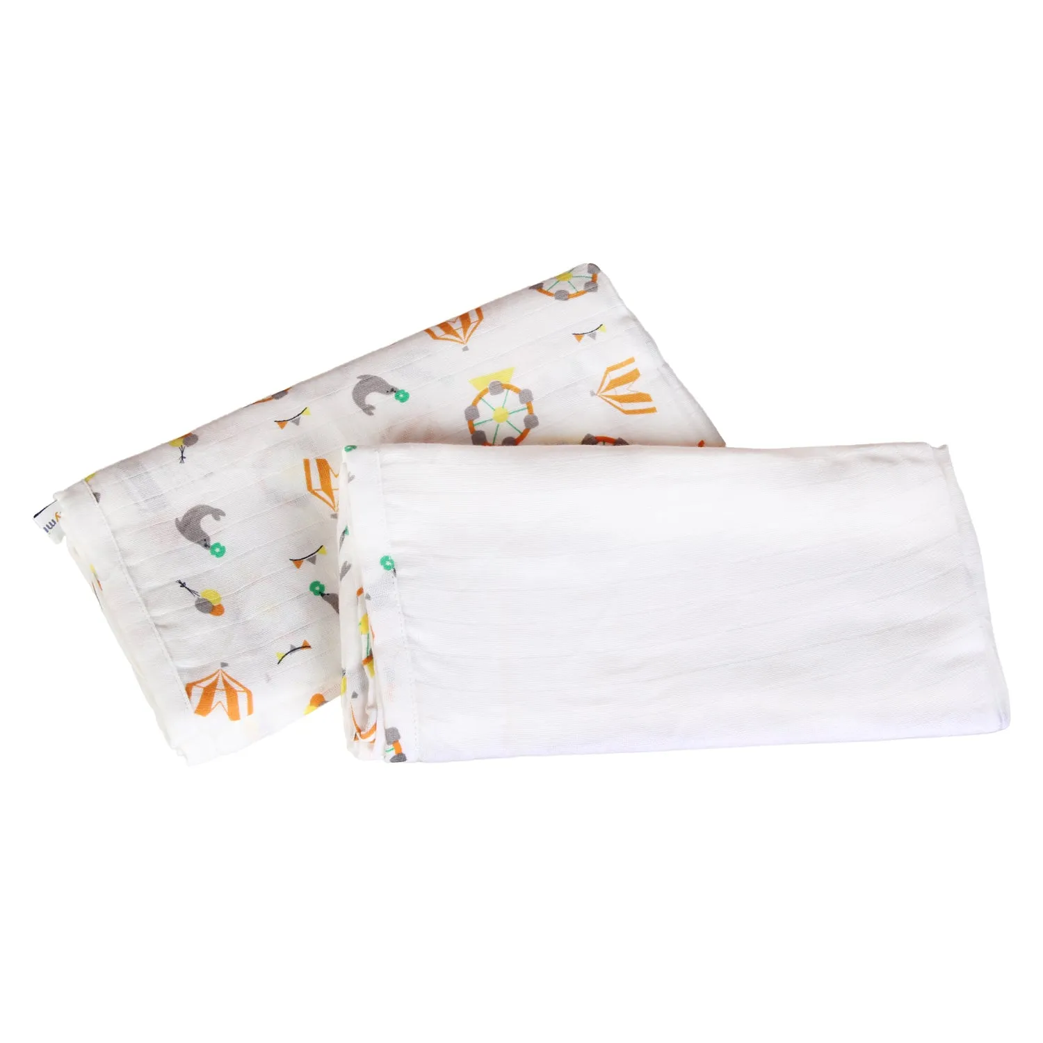 Muslin Swaddle - 2Pc Set - Carnival Orange