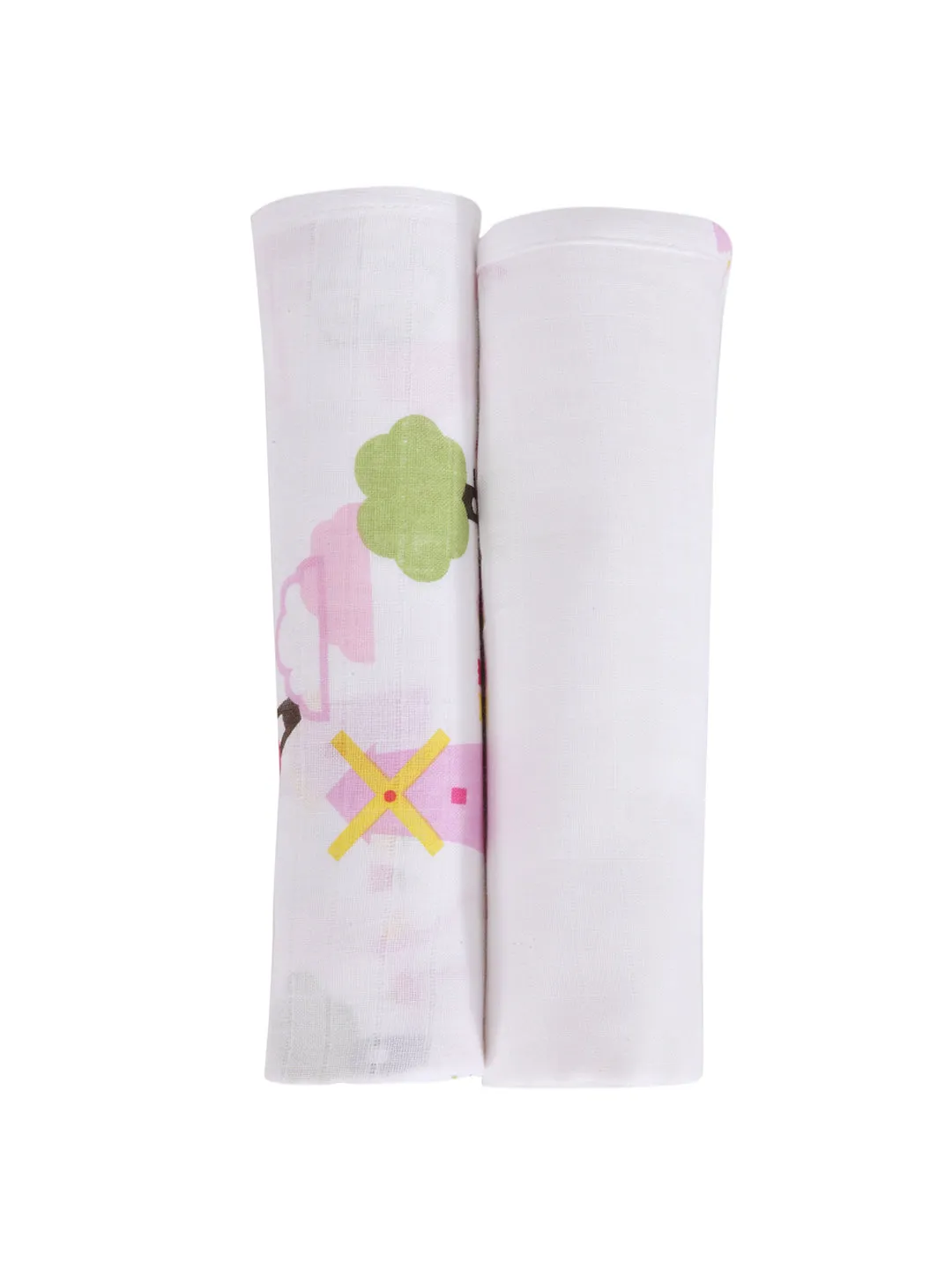 Muslin Swaddle - 2Pc Set - Dutch Country Pink