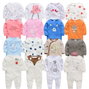 Newborn Jumpsuit Pajamas 0-12 Months Rompers Baby Clothes