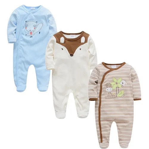 Newborn Jumpsuit Pajamas 0-12 Months Rompers Baby Clothes