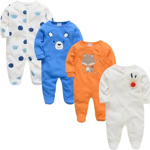 Newborn Jumpsuit Pajamas 0-12 Months Rompers Baby Clothes