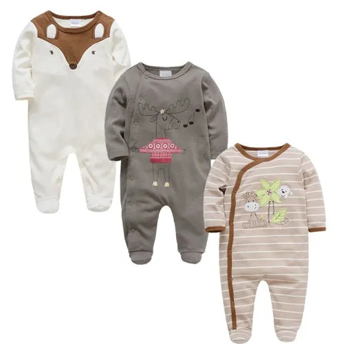 Newborn Jumpsuit Pajamas 0-12 Months Rompers Baby Clothes