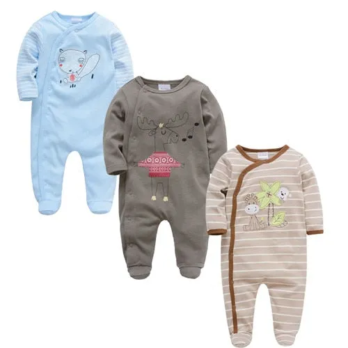Newborn Jumpsuit Pajamas 0-12 Months Rompers Baby Clothes