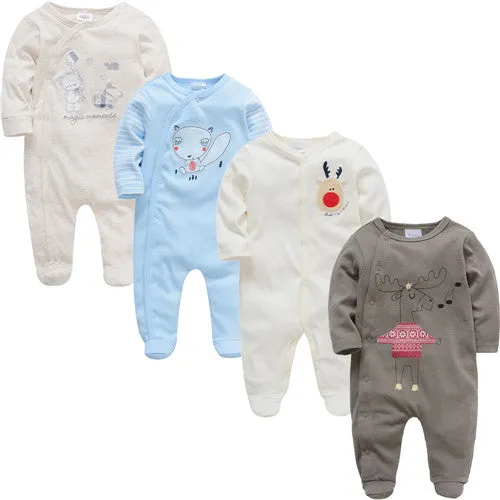 Newborn Jumpsuit Pajamas 0-12 Months Rompers Baby Clothes