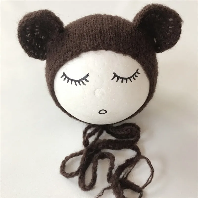 Newborn Knitted Mohair    Photography Prop (Black Coffee)