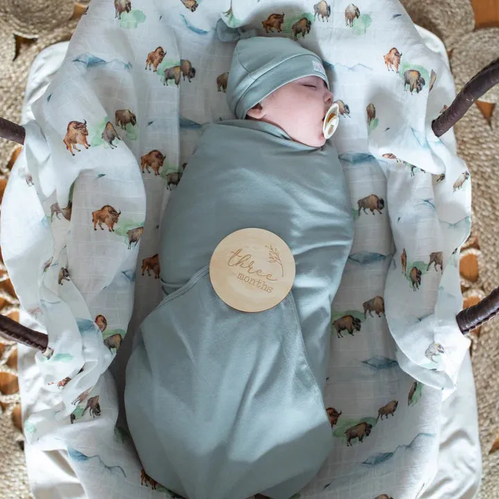 Organic Cotton Muslin Swaddle Bison