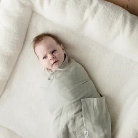 Organic Cotton Muslin Swaddle Wrap 120cm | Sage Green