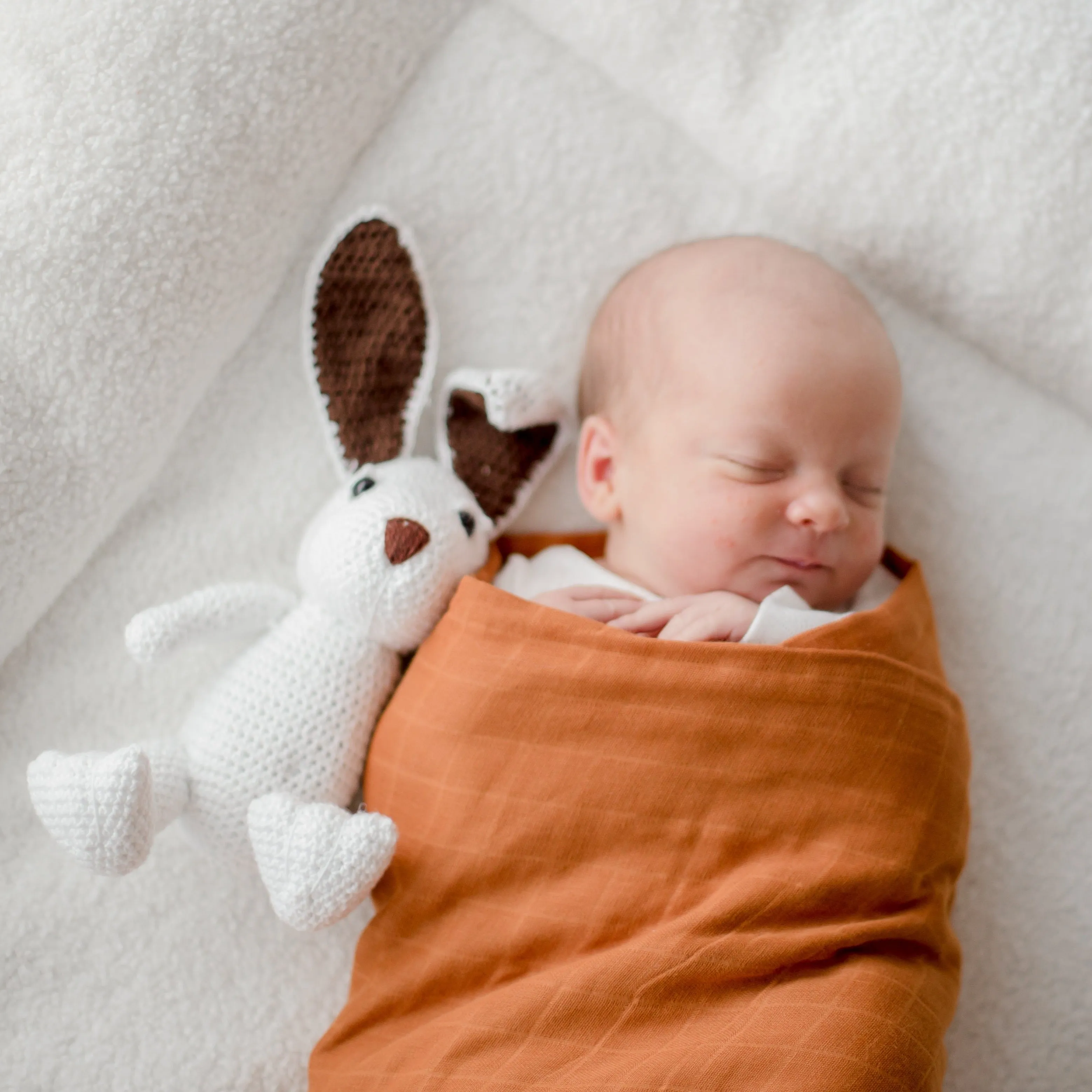 Organic Cotton Muslin Swaddle Wrap 120cm | Savannah Rust
