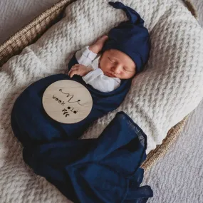 Organic Muslin Wrap | Navy