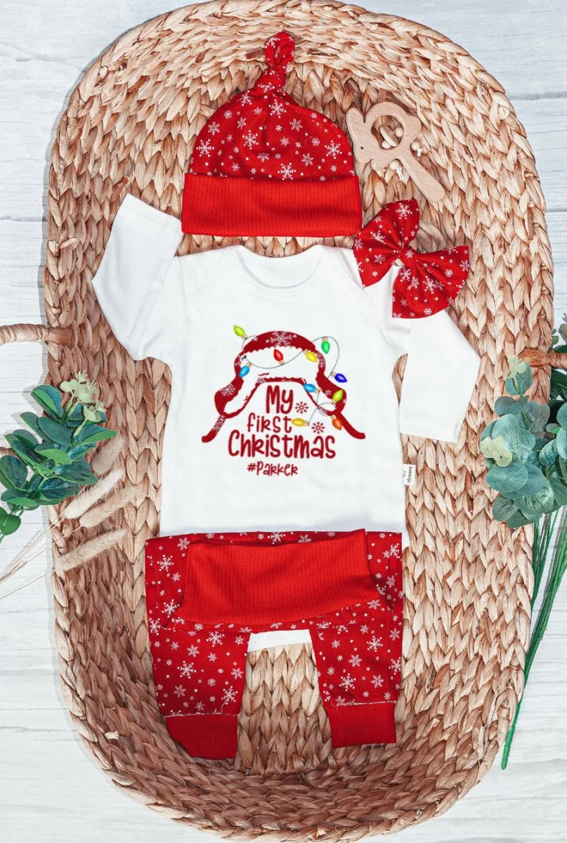 Personalized Christmas Baby Boy Onesies and Long Pants Set | My First Christmas Shitter's Full Christmas Vacation Funny Griswald Baby Onesie