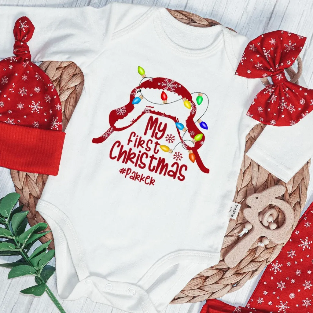 Personalized Christmas Baby Boy Onesies and Long Pants Set | My First Christmas Shitter's Full Christmas Vacation Funny Griswald Baby Onesie