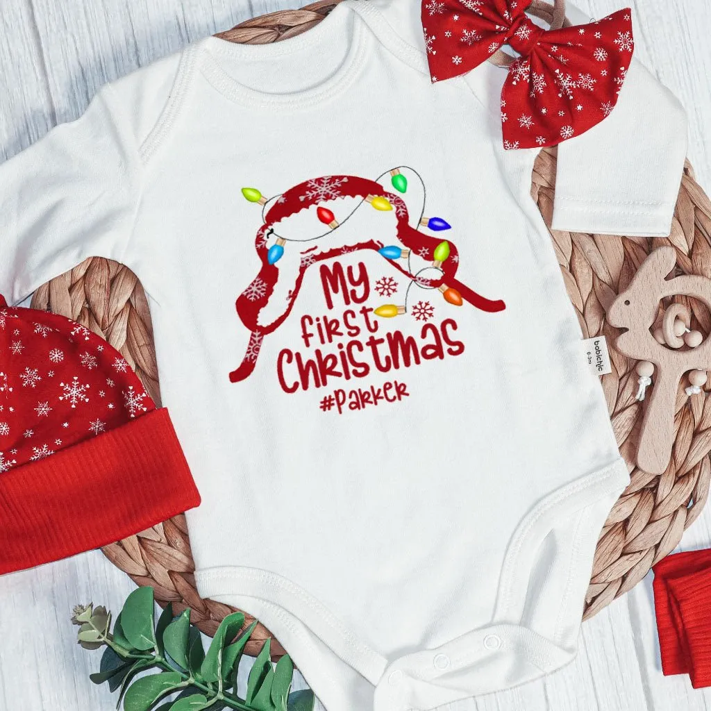 Personalized Christmas Baby Boy Onesies and Long Pants Set | My First Christmas Shitter's Full Christmas Vacation Funny Griswald Baby Onesie