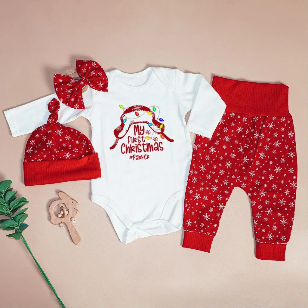 Personalized Christmas Baby Boy Onesies and Long Pants Set | My First Christmas Shitter's Full Christmas Vacation Funny Griswald Baby Onesie
