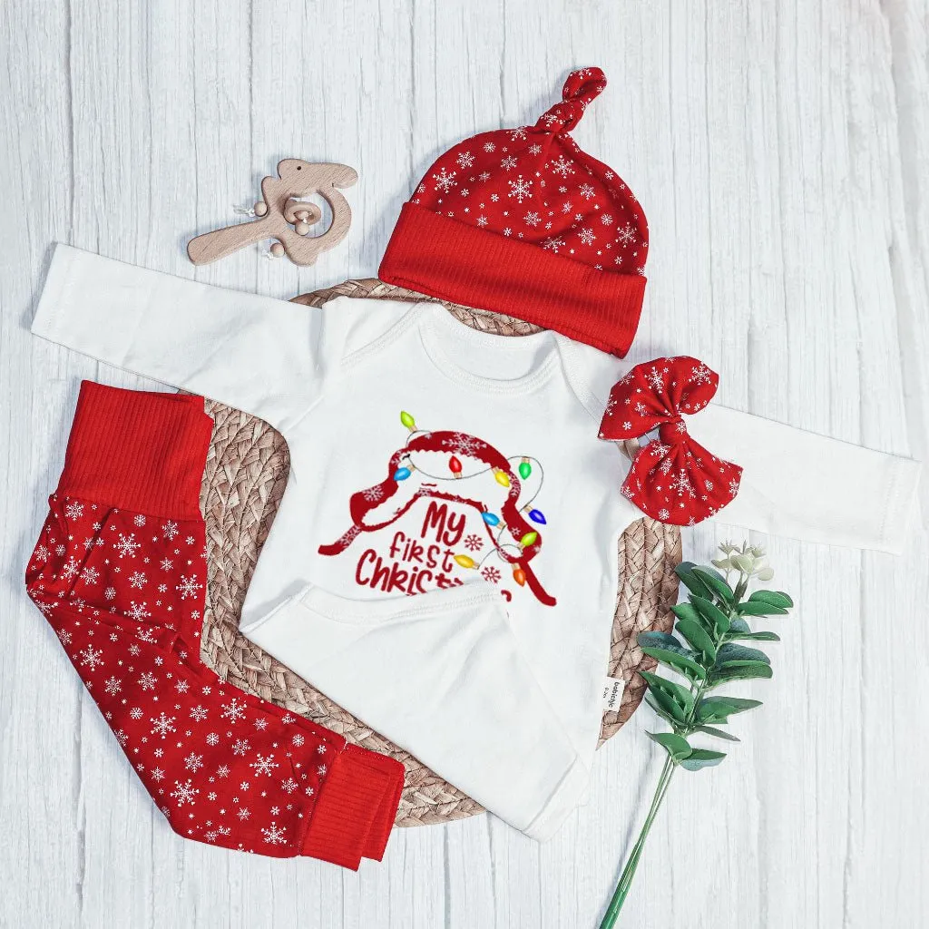 Personalized Christmas Baby Boy Onesies and Long Pants Set | My First Christmas Shitter's Full Christmas Vacation Funny Griswald Baby Onesie