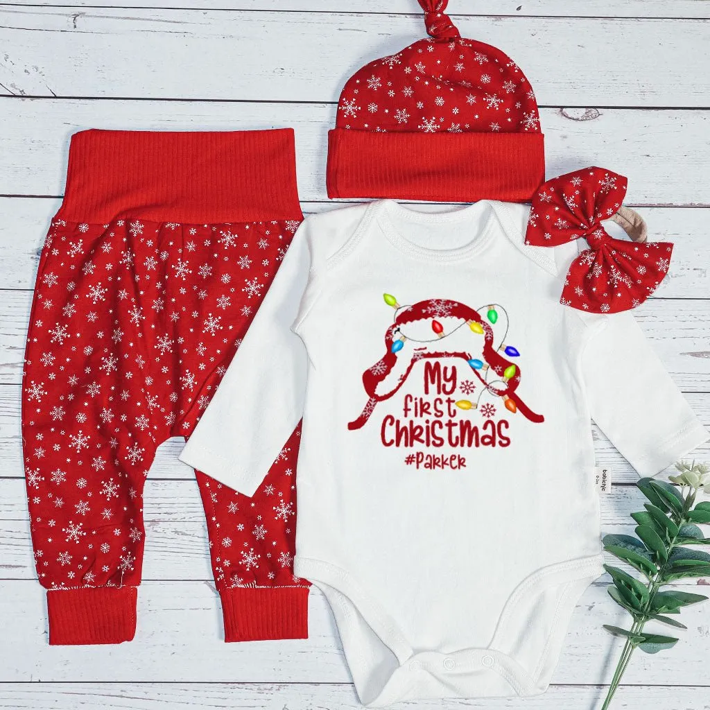 Personalized Christmas Baby Boy Onesies and Long Pants Set | My First Christmas Shitter's Full Christmas Vacation Funny Griswald Baby Onesie