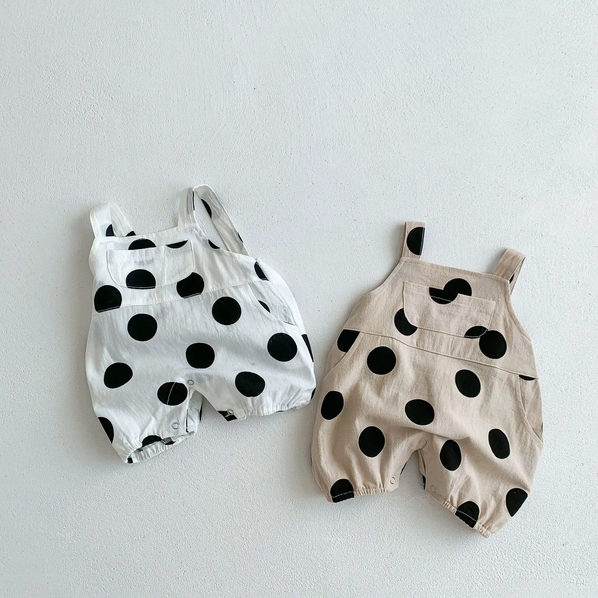 Polka Dot Sling Romper & Hat Set