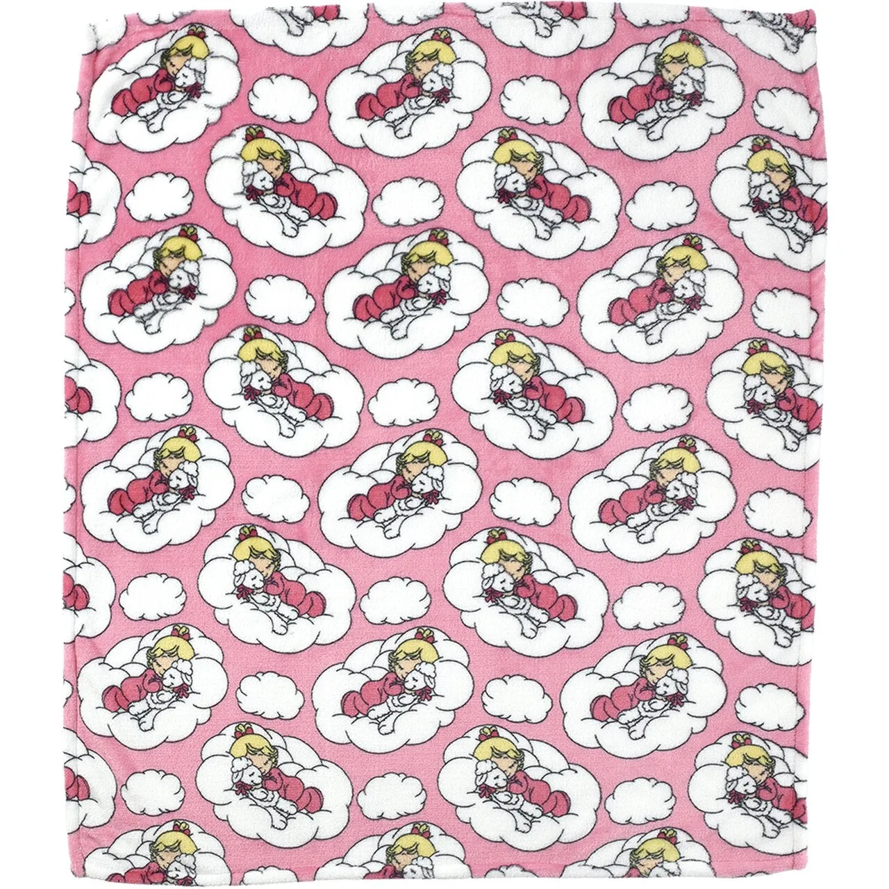 Precious Moments Girl Plush Soft Coral Fleece Crib Baby Blanket Nursery Pink or White Baby Shower Gift Girl with Bunny, Lamb, or Moon