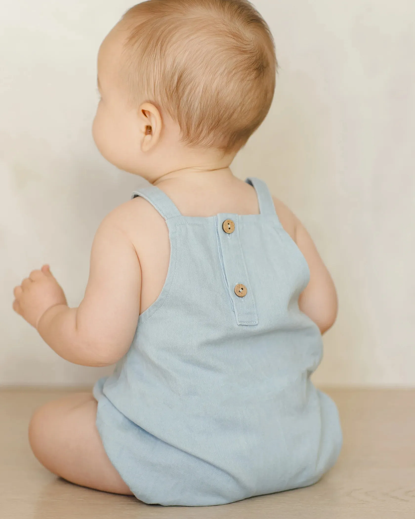 Quincy Mae Chambray Thomas Romper