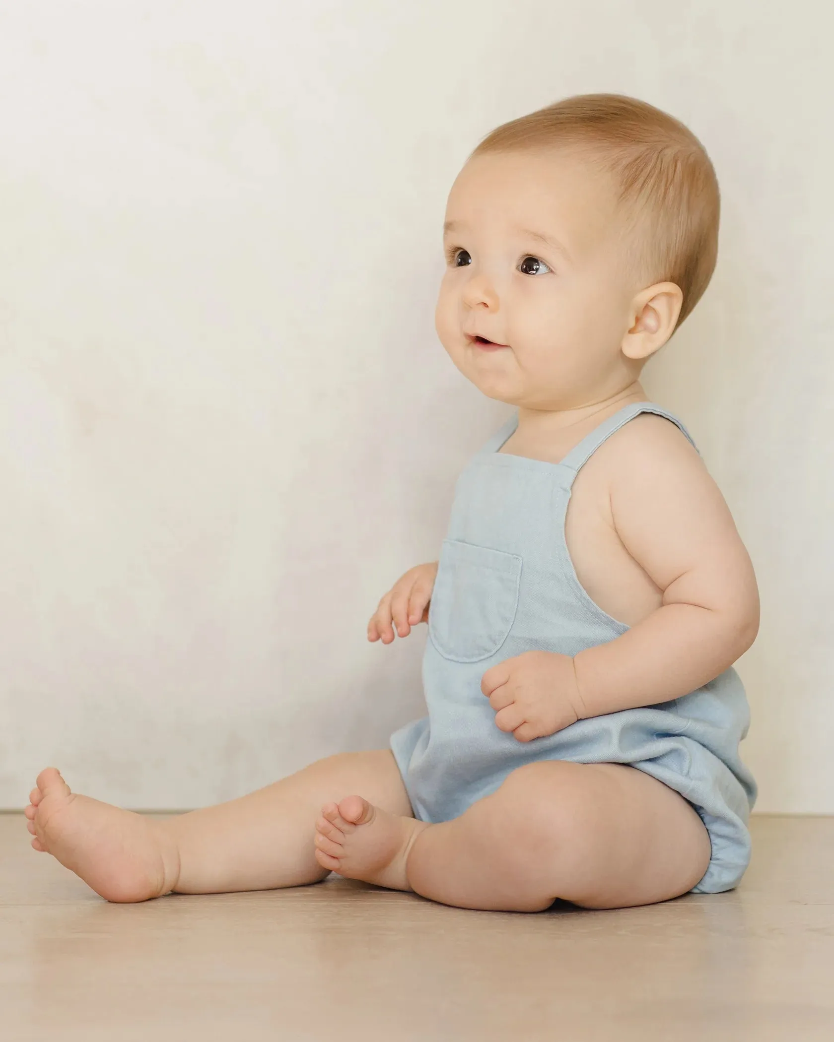 Quincy Mae Chambray Thomas Romper