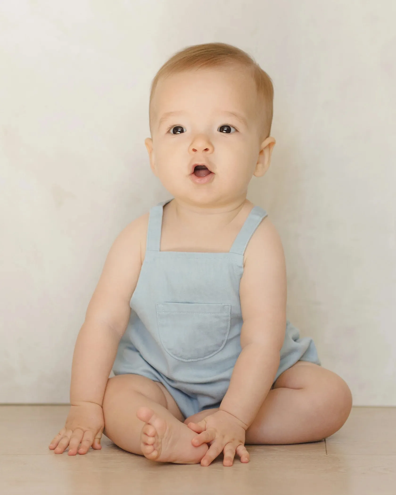 Quincy Mae Chambray Thomas Romper