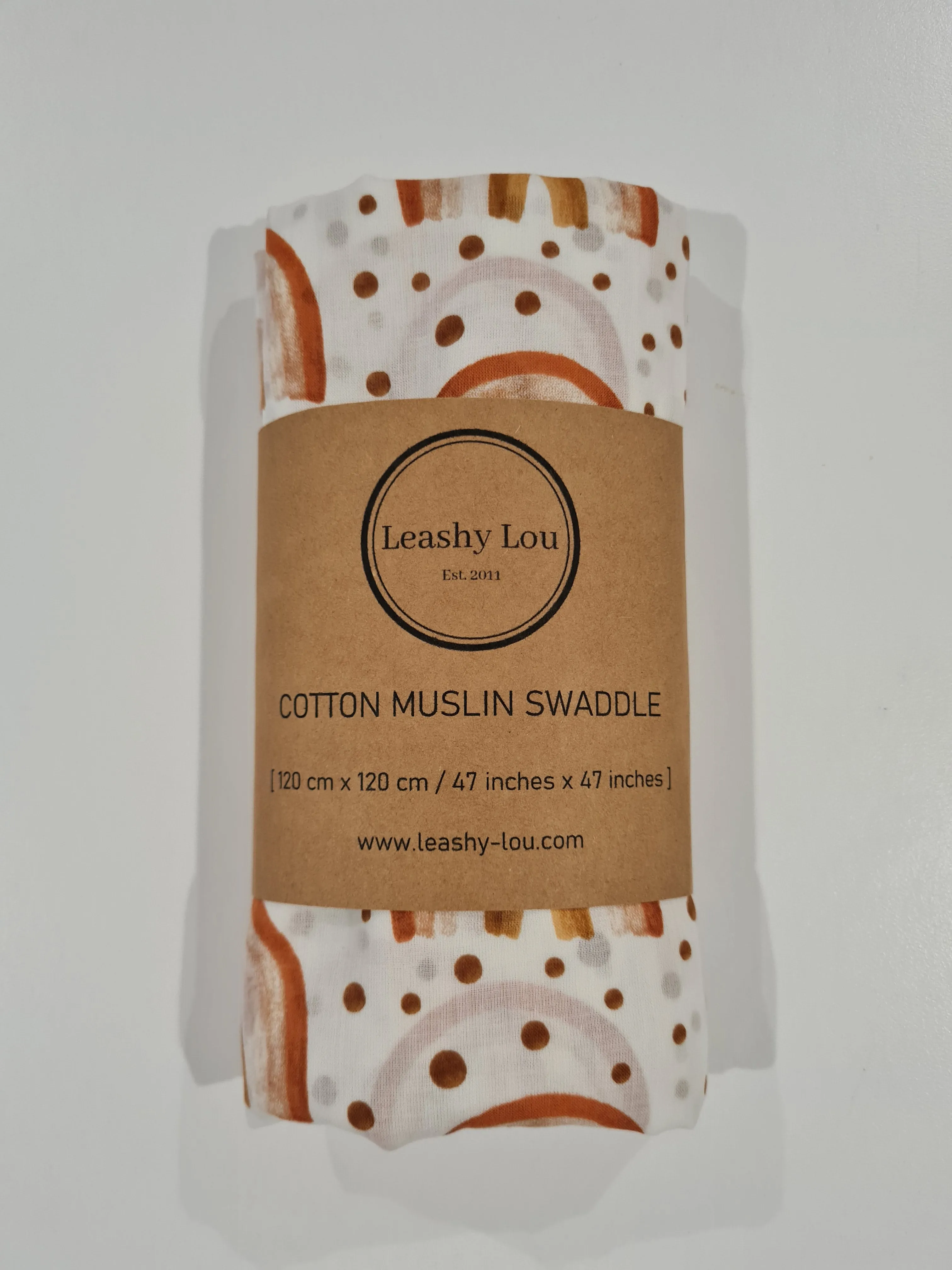 Rainbow Dots Cotton Muslin Swaddle Sz. LRG