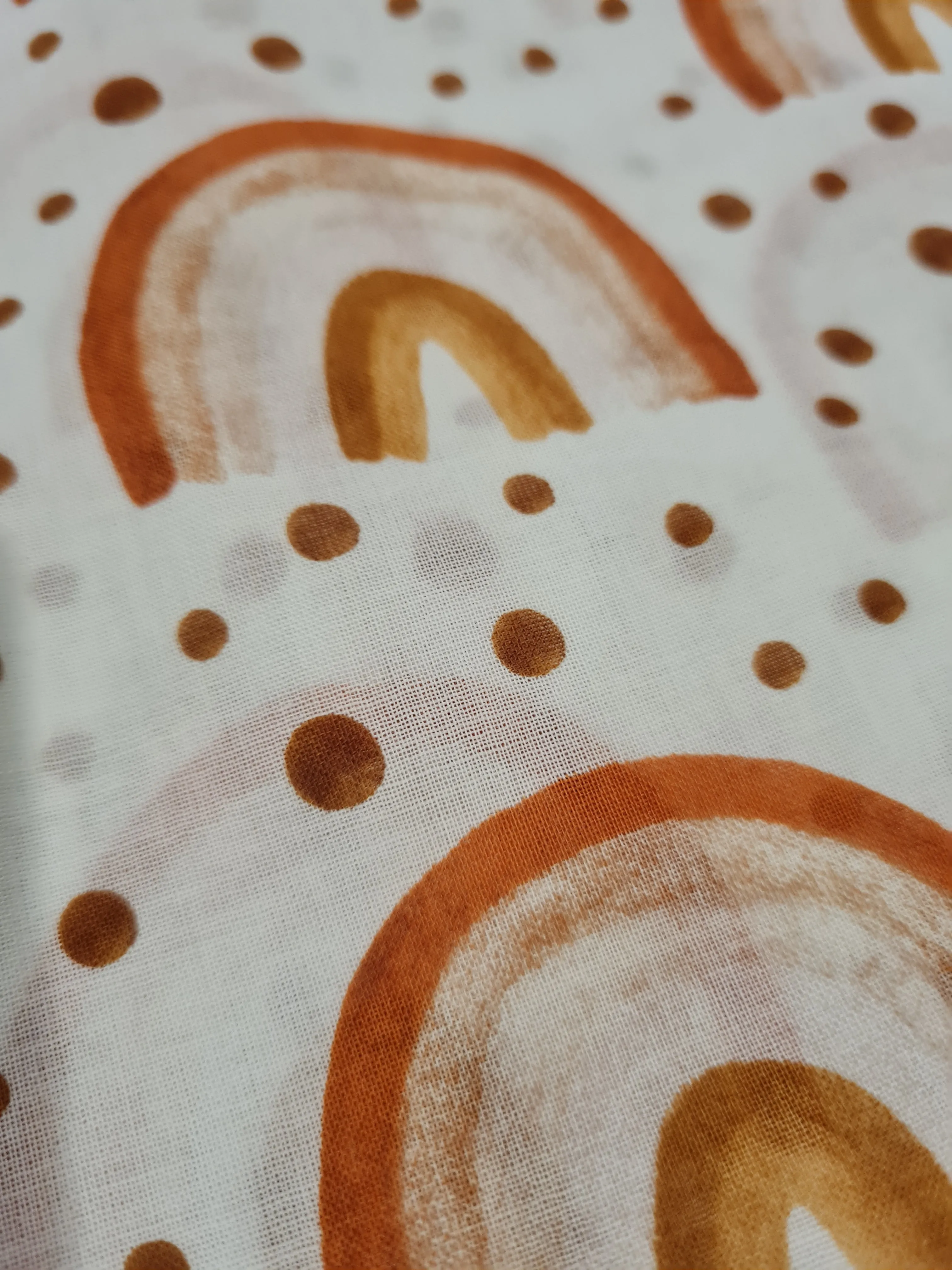 Rainbow Dots Cotton Muslin Swaddle Sz. LRG
