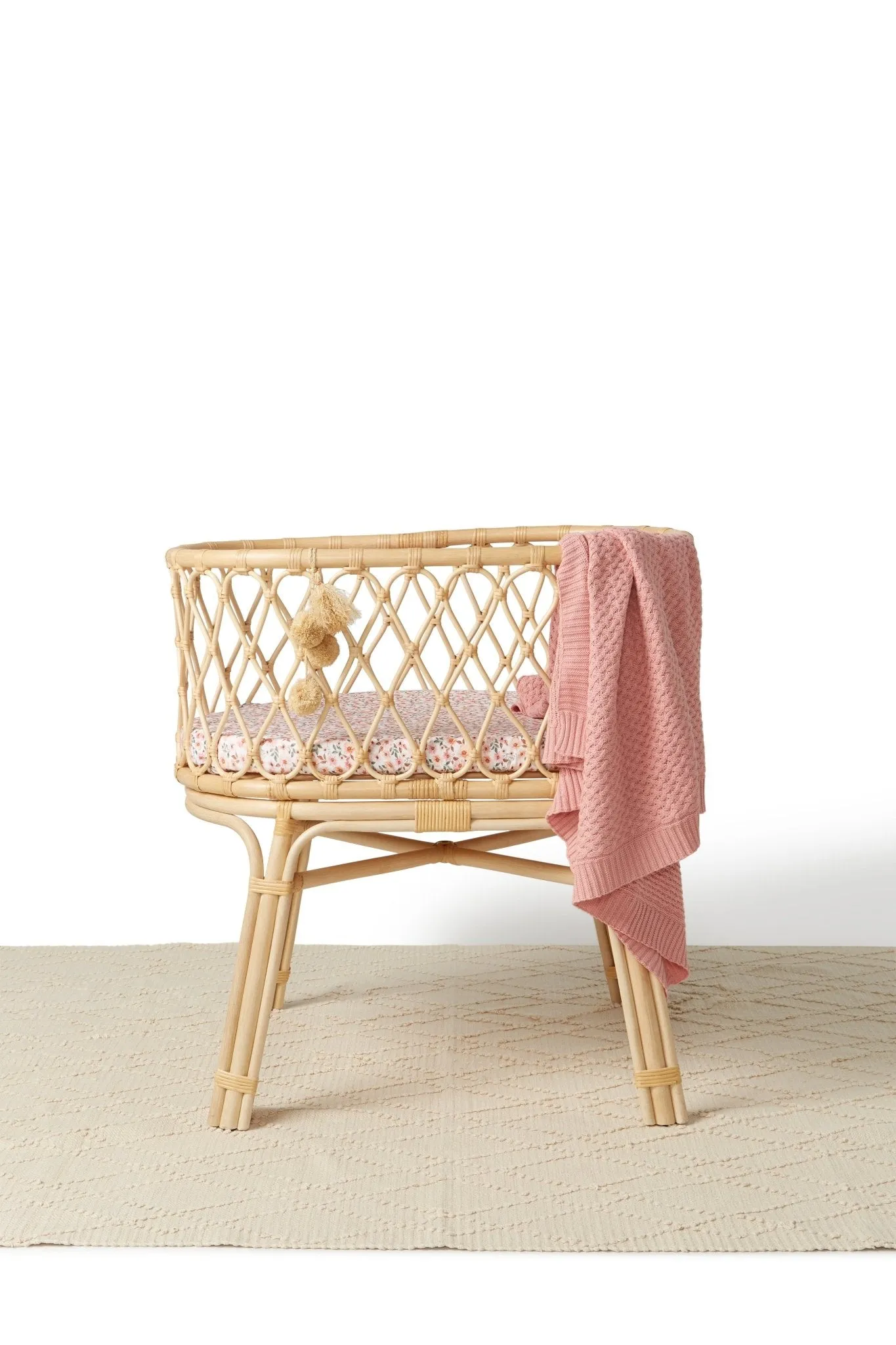 Rosa Pink Diamond Knit Blanket