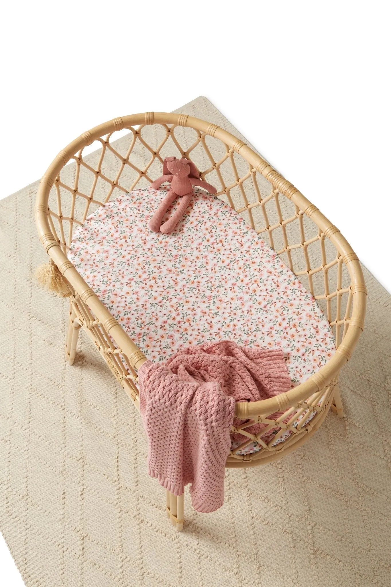Rosa Pink Diamond Knit Blanket