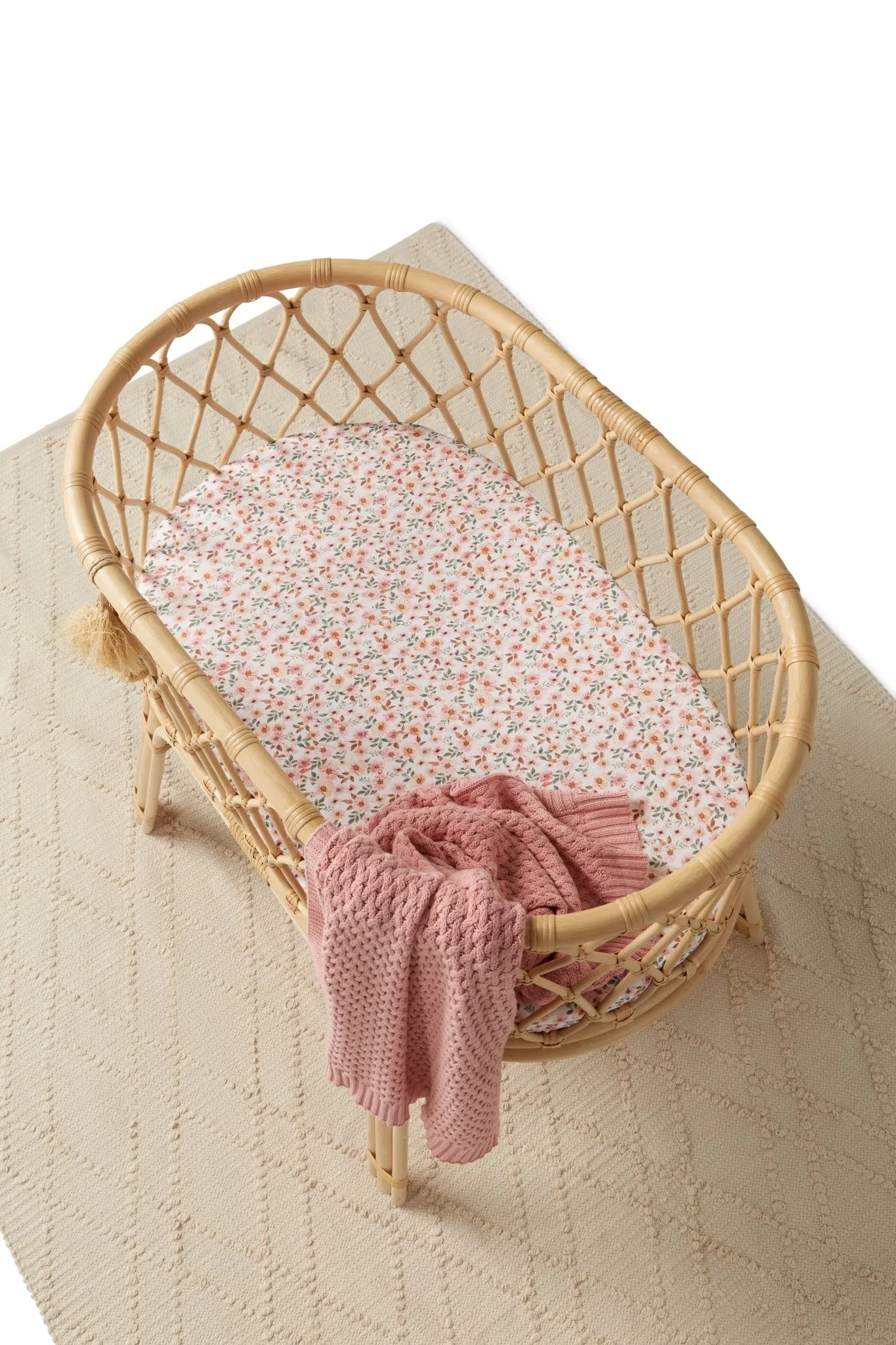 Rosa Pink Diamond Knit Blanket