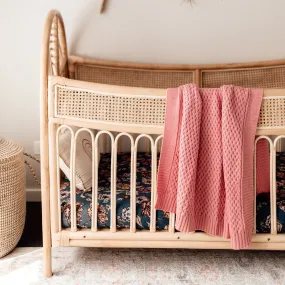 Rosa Pink Diamond Knit Blanket