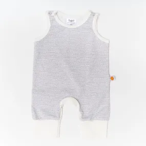 Sleeveless romper "Dotted Lines Grey/Ecru"