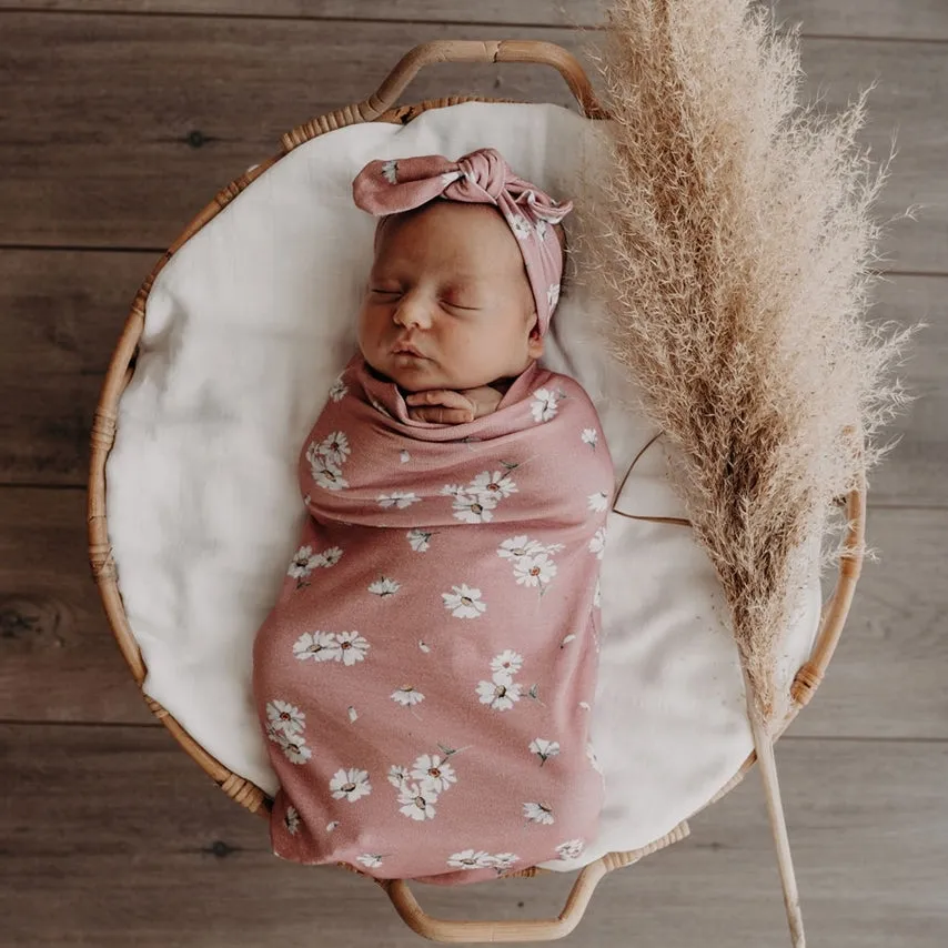 Snuggle Hunny Kids - Daisy Snuggle Swaddle & TopKnot Set