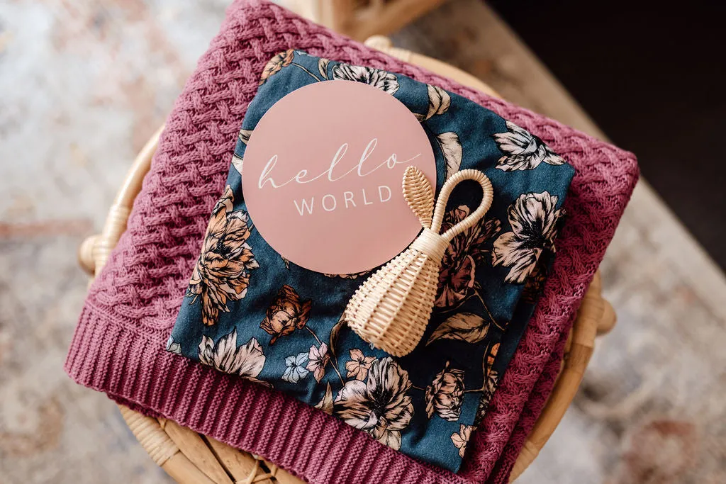 Snuggle Hunny - Organic Diamond Knit Baby Blanket - Mauve
